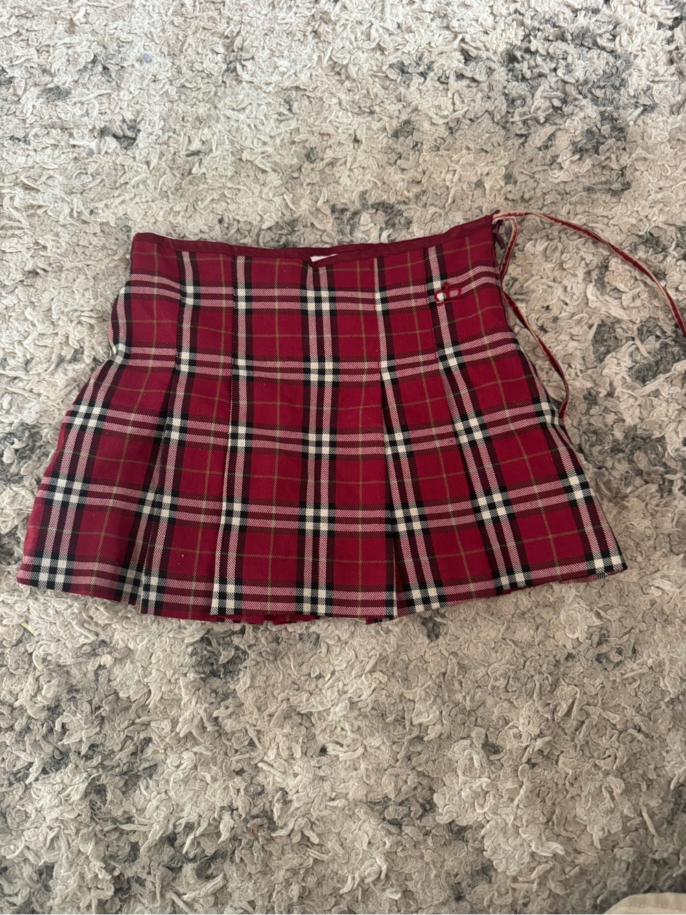 Vintage Girls Red Plaid Pleated Skirt - Classic Schoolgirl Style size 4